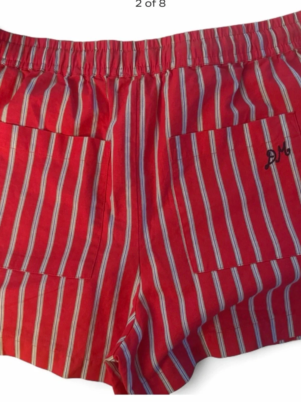 Damson Madder Krissy Boxer Short Striped Red Tie-Waist Women's 16 Nordstrom’s